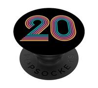 Numero 20 Venti Uomini Donne 20 ° Compleanno PopSockets PopGrip Adesivo