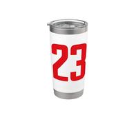 Numero 23 in Rosso Bicchiere termico in acciaio inox doppia parete