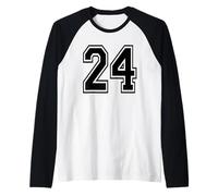 Numero 24 College Sports Team Style Maglia con Maniche Raglan