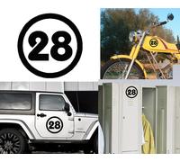 Numero 28, Adesivo In Vinile Versione V2