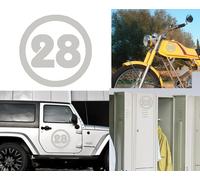 Numero 28, Adesivo In Vinile Versione V2C