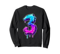 Numero 3 Graffiti gocciolanti Compleanno Sport Grado Tre Felpa