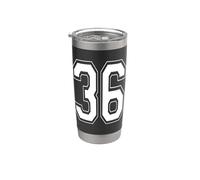 Numero 36 Varsity Style Bold Sport Compleanno Bicchiere termico in acciaio inox doppia parete