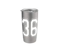 Numero 36 Varsity Style Bold Sport Compleanno Bicchiere termico in acciaio inox doppia parete