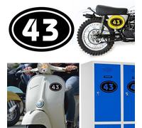 Numero 43 V2 Ovale, Adesivo In Vinile