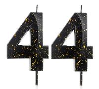 Numero 44 candele per il 44° compleanno, candela 3D di alta qualità in cera di alta qualità e design a diamante 3D, decorazioni per torte, decorazioni per feste, matrimoni, anniversari, celebrazioni