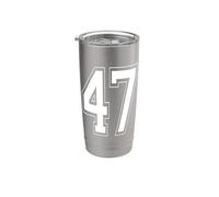 Numero 47 Varsity Style Bold Sport Compleanno Bicchiere termico in acciaio inox doppia parete