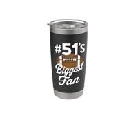 Numero 51 Più Grande Fan Calcio Mamma Donna Sostenitore Figlio Cheer Bicchiere termico in acciaio inox doppia parete