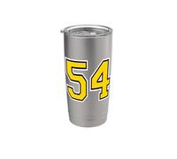 Numero 54 in Giallo Bicchiere termico in acciaio inox doppia parete