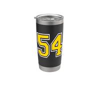 Numero 54 in Giallo Bicchiere termico in acciaio inox doppia parete