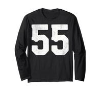 Numero 55 Numero Preferito per Il 55° Compleanno della Squadra Sportiva Maglia a Manica