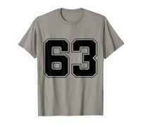 Numero 63 Big Bold Capital Varsity Alphabet Monogram Maglietta