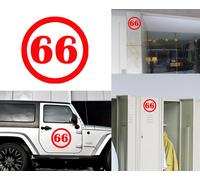 Numero 66, Adesivo In Vinile Versione V1