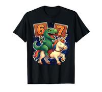 Numero 67 Sei Sette Divertente Dinosauro Unicorno Meme Gen Alpha Maglietta