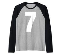 Numero 7 Capitale Bold Viral 6-7 Maglia con Maniche Raglan