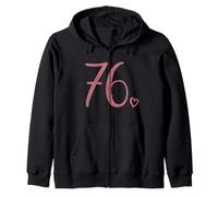 Numero 76, Seventy-Six, per Donne 76 Anni 76° Compleanno Felpa con Cappuccio