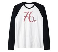 Numero 76, Seventy-Six, per Donne 76 Anni 76° Compleanno Maglia con Maniche Raglan