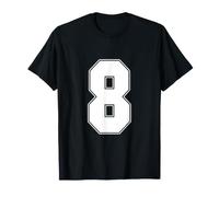 Numero 8 Atletico Varsity Block Monogramma a cifra Singola Maglietta