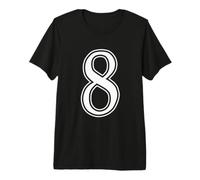 Numero 8 Atletico Varsity Block Monogramma a cifra Singola Maglietta Premium