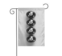 Numero 8 palline da biliardo in una linea verticale bandiera da giardino 30 x 45 cm verticale su entrambi i lati per fattoria vacanze esterne bandiere da cortile