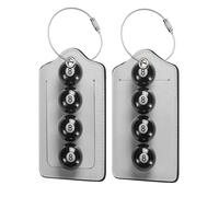 Numero 8 palline da biliardo in una linea verticale etichetta per bagagli per valigia, confezione da 2 etichette per bagagli in pelle con patta per la privacy, etichetta identificativa con nome e