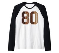 Numero 80 Vintage per Tifosi Sportivi Maglia con Maniche Raglan