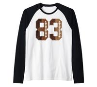 Numero 83 Squadra di Calcio Vintage Sport Fan Art Maglia con Maniche Raglan