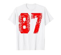 Numero 87 Red Xmas Group Matching Christmas Birthday Funny Maglietta