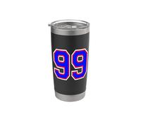Numero 99 in rosso bianco e blu Bicchiere termico in acciaio inox doppia parete