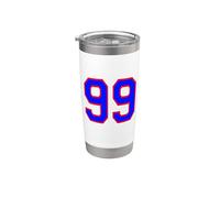 Numero 99 in rosso bianco e blu Bicchiere termico in acciaio inox doppia parete