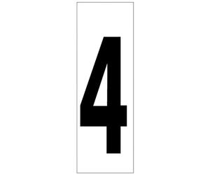 Numero adesivo - numero 4, dimensioni 46 x 140 mm, ideale per segnaletica ed etichettatura, resistente e durevole, facile applicazione.