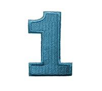 Numero Blu - Toppe Termoadesive Patch Toppa Ricamate, Misura: 0 x 0 cm, Numero/Cifra:Numero 1-4.9x3.3cm