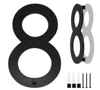 Numero Casa Grande Nero, 20cm, Cartello Numero Casa Galleggiante, Numero di Strada/Porta in Plastica ABS in Effetto 3D per Porte Ufficio, Caselle Postali, Garage - Numero (Numero 8)