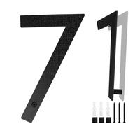 Numero Casa Grande Nero, 20cm, Cartello Numero Casa Galleggiante, Numero di Strada/Porta in Plastica ABS in Effetto 3D per Porte Ufficio, Caselle Postali, Garage - Numero (Numero 7)