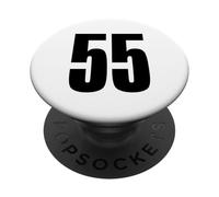 Numero Cinquanta Cinque #55 Uniforme Squadra Sportiva Compleanno 55 PopSockets PopGrip Adesivo