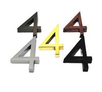 Numero Civico 0123456789 Modern Plaque Door Number House Letter Hotel Address Digits Sticker Plate Sign ABS Plastic(Golden Color 6cm,Number 2)