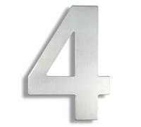 Numero Civico 15/20/25/30cm Stainless Steel House Number Silver Address Sign 0-9 Huisnummer Outdoor Numbers Home Numeros Casa Exterior Big(Silver No.4,25cm)