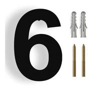 Numero Civico 15/20/25/30cm Stainless Steel House Number Silver Address Sign 0-9 Huisnummer Outdoor Numbers Home Numeros Casa Exterior Big(Black No.6,25cm)