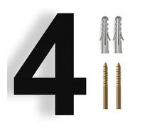 Numero Civico 15/20/25/30cm Stainless Steel House Number Silver Address Sign 0-9 Huisnummer Outdoor Numbers Home Numeros Casa Exterior Big(Black No.4,30cm)