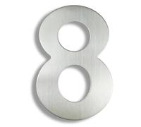 Numero Civico 15/20/25/30cm Stainless Steel House Number Silver Address Sign 0-9 Huisnummer Outdoor Numbers Home Numeros Casa Exterior Big(Silver No.8,25cm)