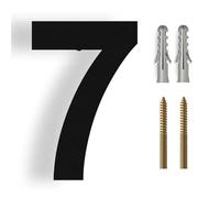 Numero Civico 15/20/25/30cm Stainless Steel House Number Silver Address Sign 0-9 Huisnummer Outdoor Numbers Home Numeros Casa Exterior Big(Black No.7,20cm)