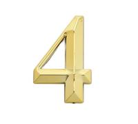 Numero Civico 1pc Height 5cm Golden Home Sticker Address Door Label Gold Modern House Number 0-9 Hotel Apartment Plate(N4)