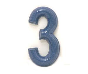 Numero Civico 3 Ceramica In Gres - Colore Venezia Splendente cm11x6 h1,5