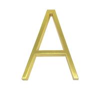 Numero civico 3D, 1 pezzo da 127 mm/5 pollici, numero moderno galleggiante dorato, numeri di indirizzo casa in ottone satinato for targhe digitali for esterni #0-9 (dimensioni: 9)(A)