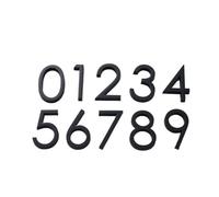 Numero civico 3D adesivo cromato, Set targhe adesive 3D con numeri 0-9 AF multicolore 60x38 mm(8,Black)