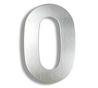 Numero civico 3D, cartello con indirizzo in acciaio inossidabile 0-9 Numeri for porte in argento for esterni, grande 15 cm/6 pollici (colore: 4)(0)