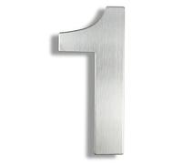 Numero civico 3D da 15 cm/6 pollici, cartello con indirizzo in acciaio inossidabile 0-9 Numeri for porte in argento for esterni, grande esterno della casa (colore: 9)(1)