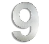 Numero civico 3D da 15 cm, cartello con indirizzo in acciaio inossidabile 0 a 9, numeri for porte 6 pollici, argento, grande for esterni (colore: 6)(9)