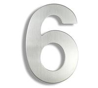 Numero civico 3D da 15 cm, cartello con indirizzo in acciaio inossidabile 0 a 9, numeri for porte 6 pollici, argento, grande for esterni (colore: 6)(6)