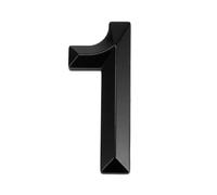 Numero civico 3D in acrilico, numero civico autoadesivo, 7 cm (XY nero 1)